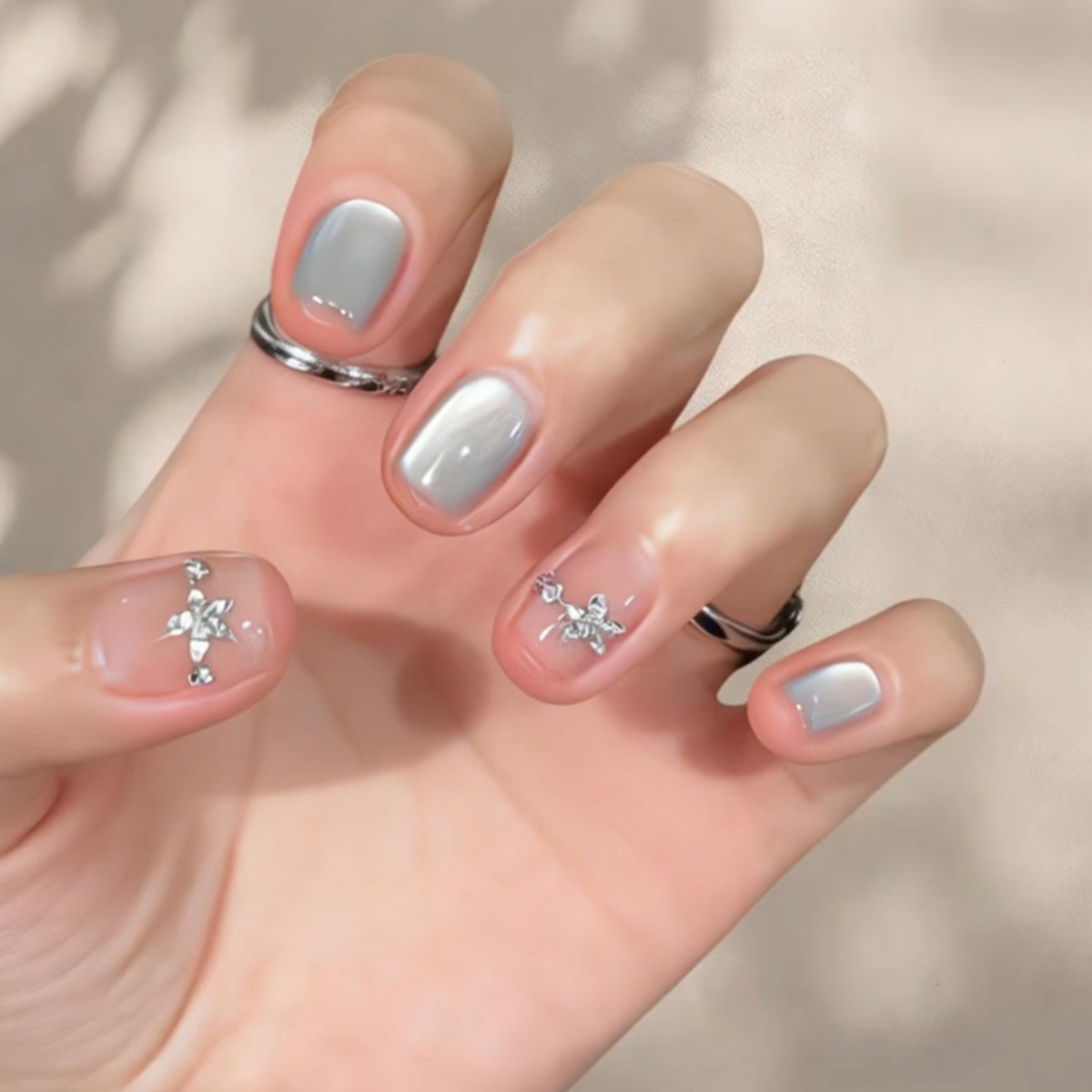 Nail Art Overlay - 24 Peças de Unhas Postiças com