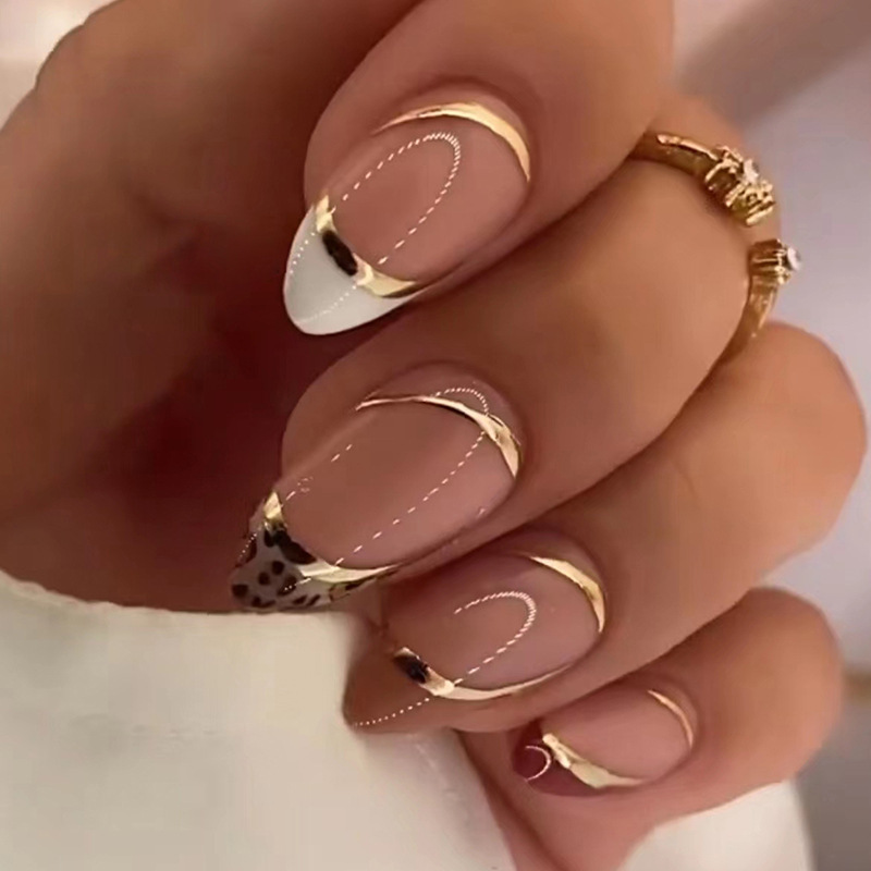 Nail Art Overlay - Unhas postiças médias para mulheres e