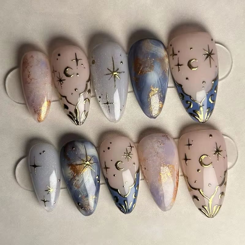 Conjunto de unhas curtas de am - Nail Art Overlay avaliação e preço