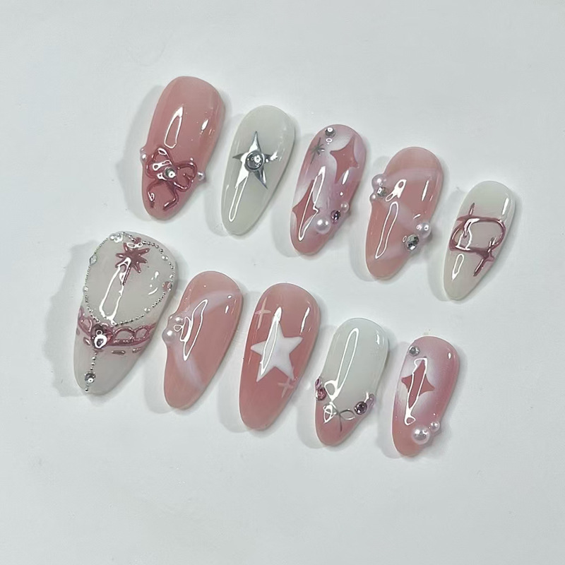 Conjunto de unhas curtas de am - Nail Art Overlay avaliação e preço