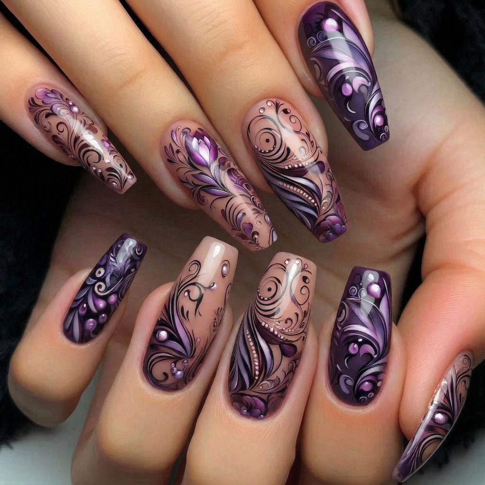 Unhas postiças médias para mul - Nail Art Overlay avaliação e preço