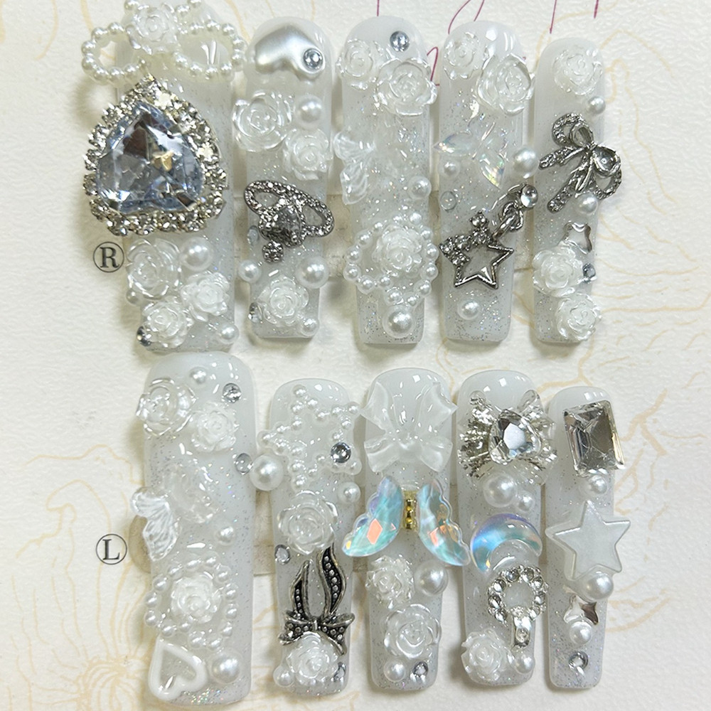 10PCS Unhas Postiças Brancas F - Nail Art Overlay avaliação e preço