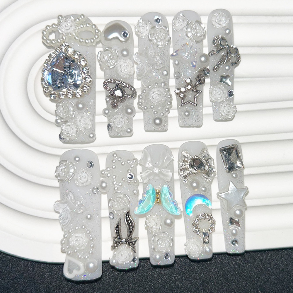 10PCS Unhas Postiças Brancas F - Nail Art Overlay avaliação e preço