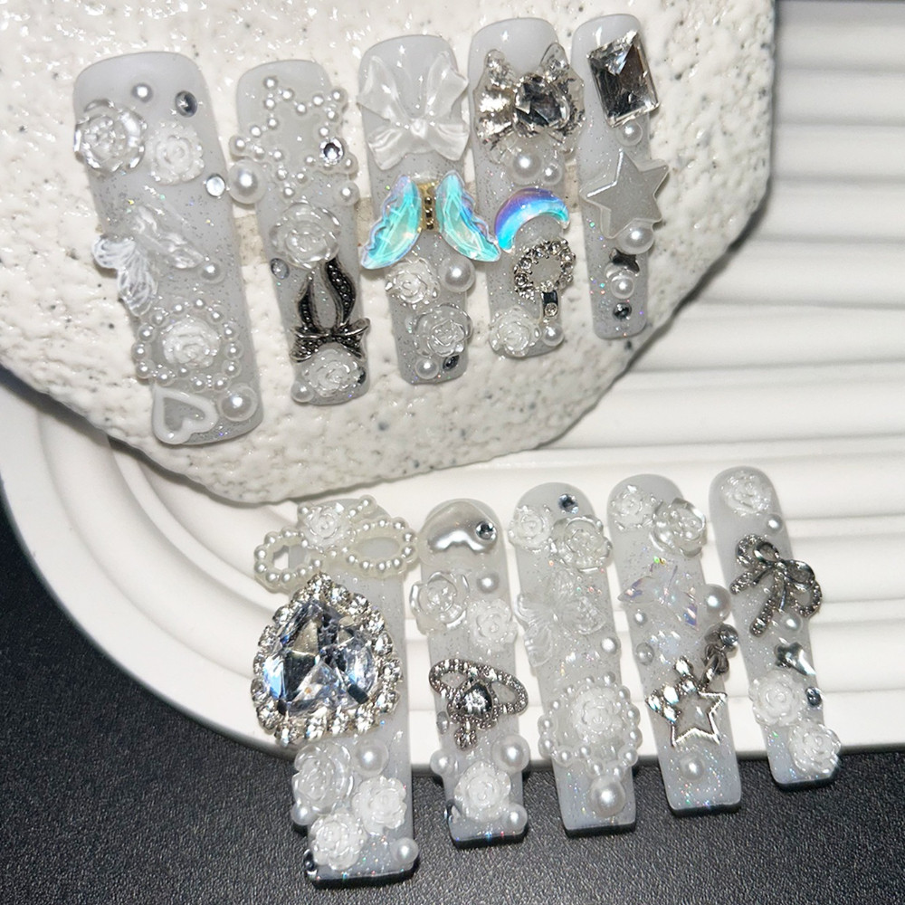 10PCS Unhas Postiças Brancas F - Nail Art Overlay avaliação e preço