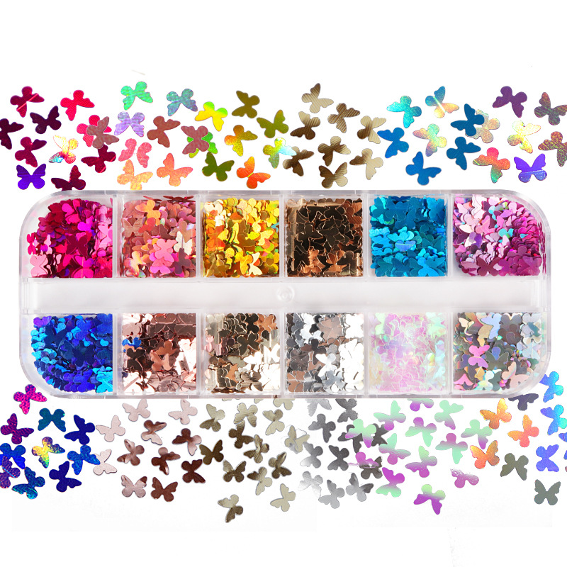 Butterfly Glitter Eyelash Exte - Nail Art Overlay avaliação e preço